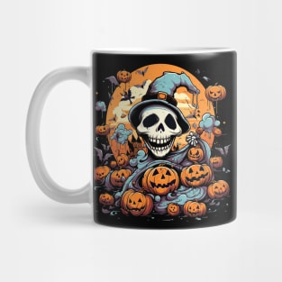 Halloween Skull Pumpkin Patch Mug